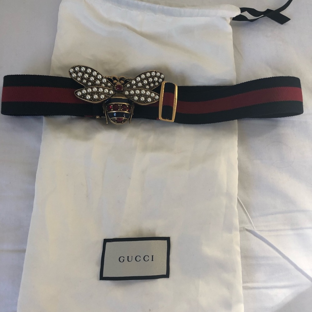 SOLD Gucci web belt with blue new